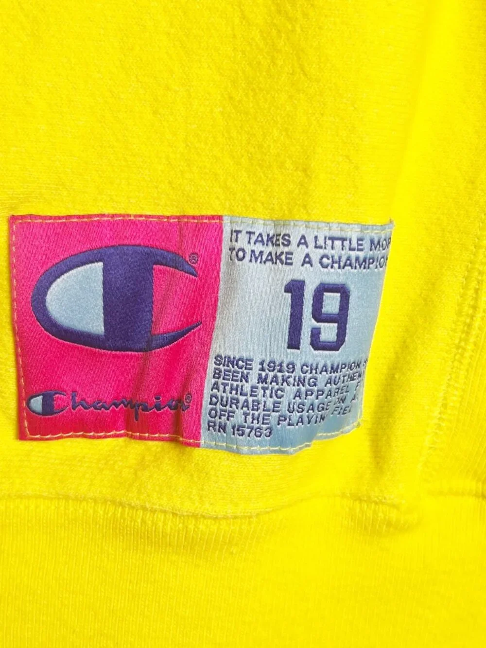 Champion Reverse Weave Sweatshirt Neon‎ Yellow Chenille Medium
